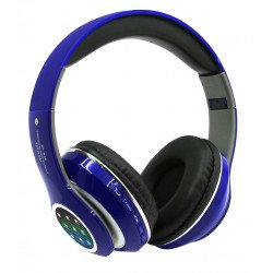 LED Light HD Over the Head Wireless Bluetooth Stereo Headphone STN13L (Navy Blue)